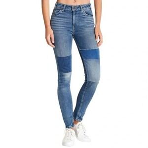 Levi's 721 Vintage High Rise Skinny Womens 29 Blue Patchwork Orange Tab Jeans